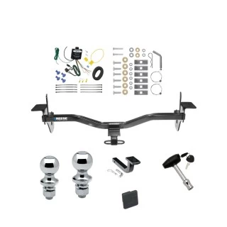 Reese Trailer Tow Hitch For 10-13 Mazda 3 Sedan w/ LED Taillights Deluxe Package Wiring 2" and 1-7/8" Ball and Lock
