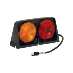 Wesbar Dual Left AG Light with 3-Wire Plug, Agricultural Rear-Amber/Red & Front-Blank/Amber – 8260001