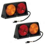 Wesbar Dual Left and Right Agricultural Tail Light Kit Red Amber with 3-Wire Plug
