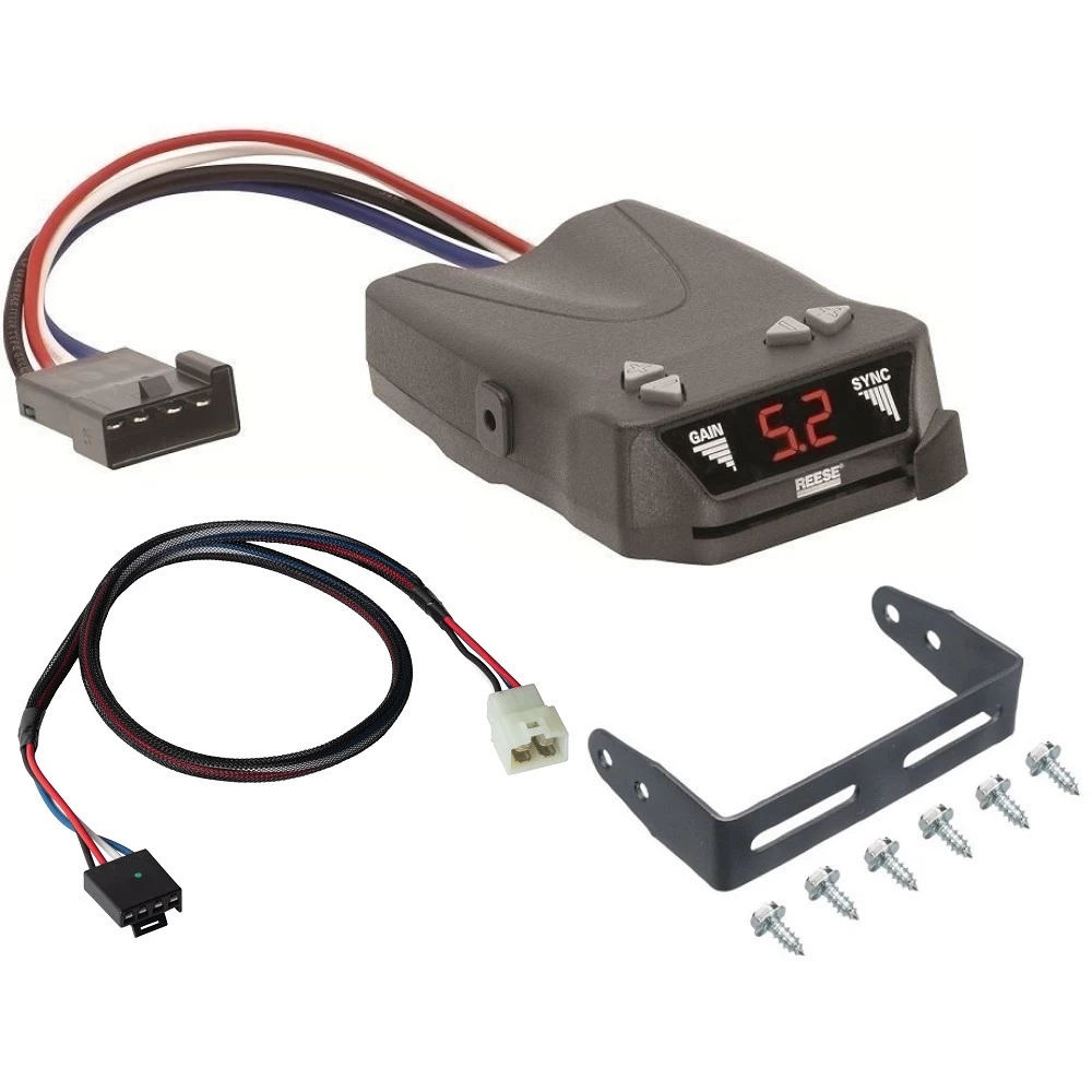 Trailer Brake Control for 20-24 Hyundai Palisade KIA Telluride 22-24 Santa Cruz w/ Plug Play Wiring Adapter Reese Brakeman IV Eletric Trailer Brakes Module Box Controller