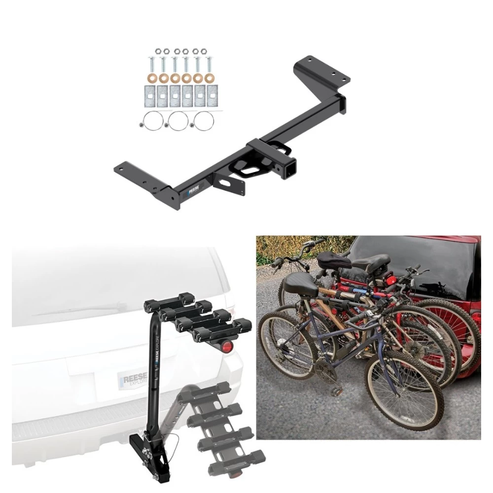 Trailer Hitch w/ 4 Bike Rack For 17-26 Cadillac XT5 Except Platinum Approved for Recreational & Offroad Use Carrier for Adult Woman or Child Bicycles Foldable