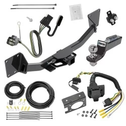 Trailer Hitch Tow Package w/ 7-Way RV Wiring For 17-23 GMC Acadia 19-26 Chevrolet Blazer w/ 2" Drop Mount 2" Ball Class 3 2" Receiver Reese