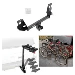 Trailer Hitch w/ 4 Bike Rack For 17-25 Audi Q7 All Styles Approved for Recreational & Offroad Use Carrier for Adult Woman or Child Bicycles Foldable