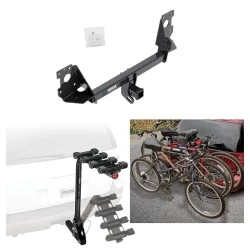 Trailer Hitch w/ 4 Bike Rack For 17-25 Audi Q7 Approved for Recreational & Offroad Use Carrier for Adult Woman or Child Bicycles Foldable
