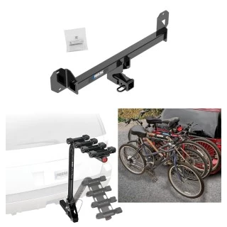 Trailer Hitch w/ 4 Bike Rack For 16-22 Mercedes GLC300 Approved for Recreational & Offroad Use Carrier for Adult Woman or Child Bicycles Foldable