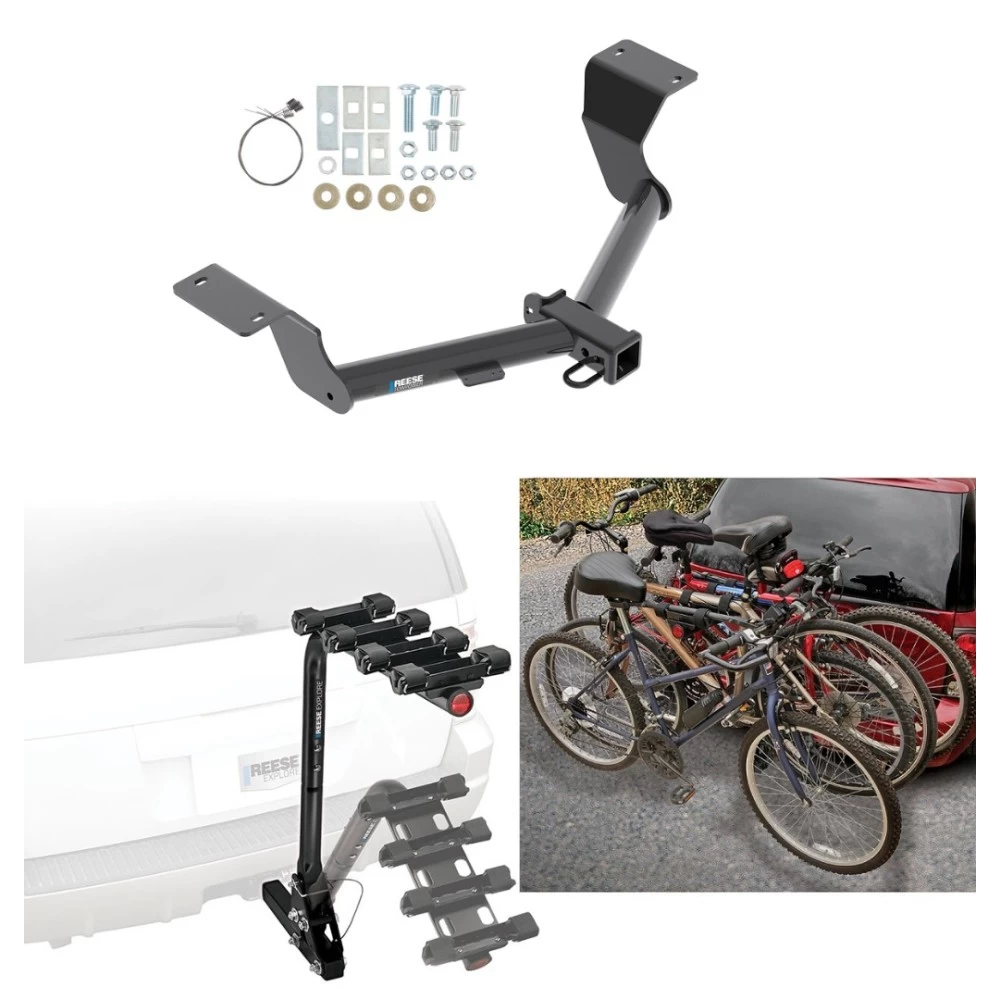 Trailer Hitch w/ 4 Bike Rack For 17-19 Honda CR-V 20-24 CR-V Except Hybrid Approved for Recreational & Offroad Use Carrier for Adult Woman or Child Bicycles Foldable Trailer Hitch w/ 4 Bike Rack For 17-19 Honda CR-V 20-24 CR-V Except Hybrid Approved for Recreational & Offroad Use Carrier for Adult Woman or Child Bicycles Foldable