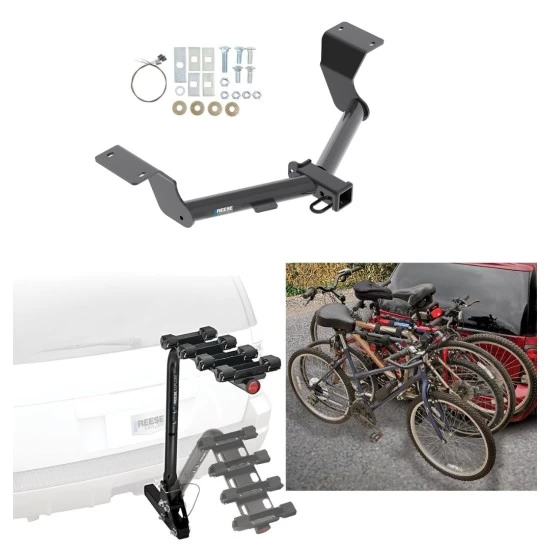 Trailer Hitch w/ 4 Bike Rack For 17-19 Honda CR-V 20-24 CR-V Except Hybrid Approved for Recreational & Offroad Use Carrier for Adult Woman or Child Bicycles Foldable Trailer Hitch w/ 4 Bike Rack For 17-19 Honda CR-V 20-24 CR-V Except Hybrid Approved for Recreational & Offroad Use Carrier for Adult Woman or Child Bicycles Foldable