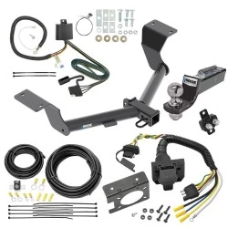 Trailer Hitch Tow Package w/ 7-Way RV Wiring For 17-27 Honda CR-V Exc Hybrid w/ 2" Drop Mount 2" Ball Class 3 2" Receiver Reese