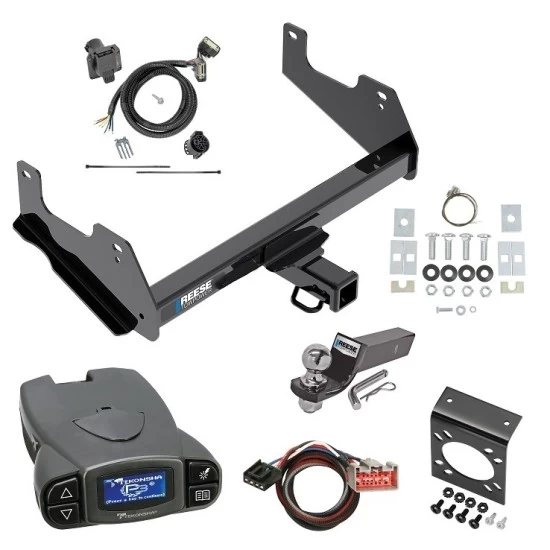 Trailer Hitch Tow Package Prodigy P3 Brake Control For 15-25 Ford F-150 17-25 F-150 Raptor w/ 7-Way RV Wiring 2" Drop Mount 2" Ball Class 4 2" Receiver Reese Tekonsha