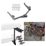 Trailer Hitch w/ 4 Bike Rack For 17-24 Nissan TITAN Except XD Trims Approved for Recreational & Offroad Use Carrier for Adult Woman or Child Bicycles Foldable