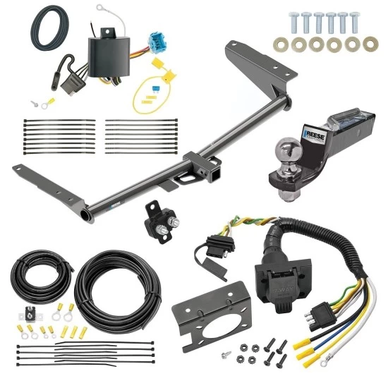 Trailer Hitch Tow Package w/ 7-Way RV Wiring For 18-23 Honda Odyssey w/ 2" Drop Mount 2" Ball Class 3 2" Receiver Reese