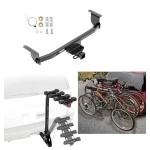 Trailer Hitch w/ 4 Bike Rack For 17-22 Nissan Rogue Sport Approved for Recreational & Offroad Use Carrier for Adult Woman or Child Bicycles Foldable