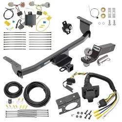 Trailer Hitch Tow Package w/ 7-Way RV Wiring For 17-19 Nissan Rogue Sport All Models w/ 2" Drop Mount 2" Ball Class 3 2" Receiver Reese