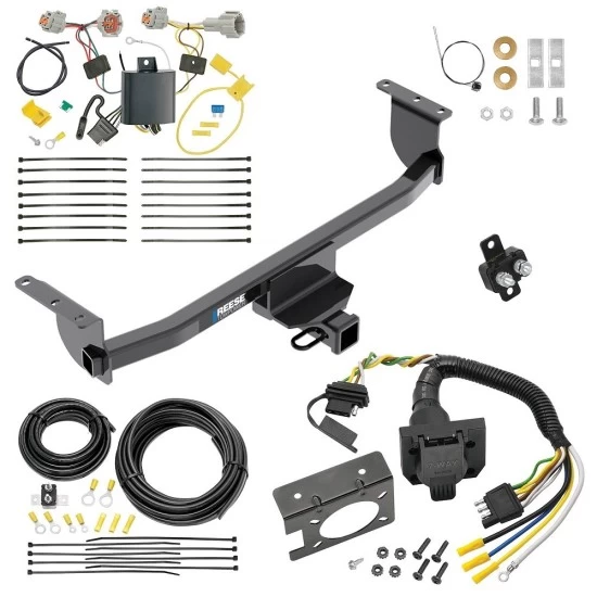 Custom Fit Trailer Hitch Wiring Harness (Plug & Play) Trailer Connector Adapter Brake Control Wiring Kit Circuit Breaker Installation Hardware Installation Instructions 84177 85343 20506 7012a 118757 Reese Trailer Hitch 7-Way RV Wiring 17-19 Nissan Ro Trailer Hitch w/ 7-Way RV Wiring For 17-19 Nissan Rogue Sport Class 3 2" Receiver All Models Reese