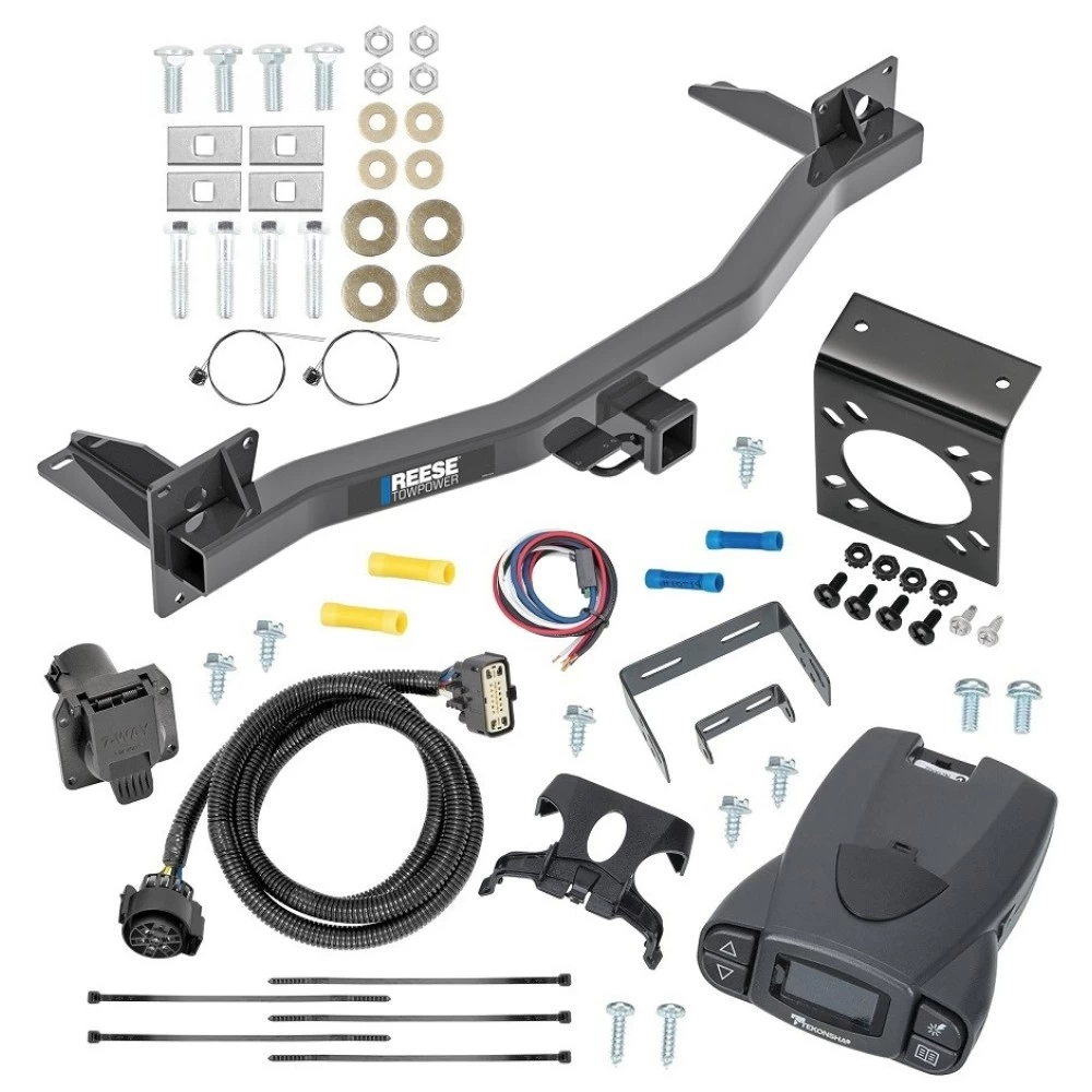 For 2018-2023 Chevrolet Traverse Trailer Hitch Tow PKG w/ Tekonsha Prodigy P3 Brake Control + 7-Way RV Wiring By Reese Towpower
