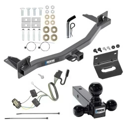 For 2018-2023 Chevrolet Traverse 2024 Limited Trailer Hitch Tow PKG w/ 4-Flat Wiring Harness + Triple Ball Ball Mount 1-7/8" & 2" & 2-5/16" Trailer Balls + Pin/Clip + Wiring Bracket By Reese Towpower