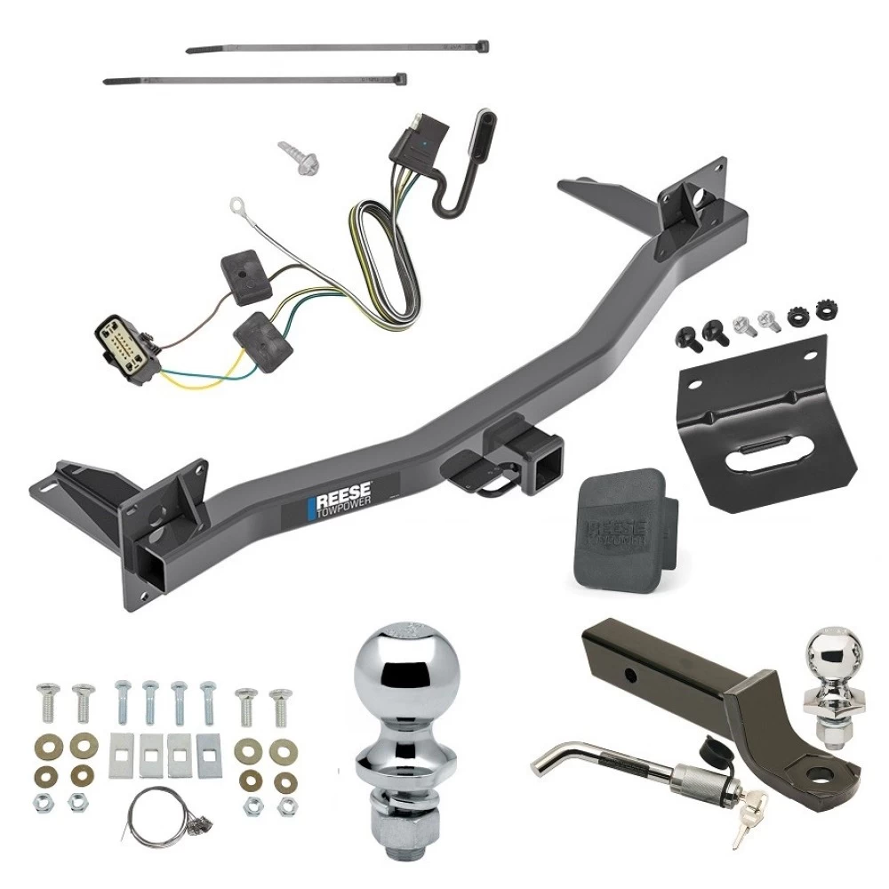 Ultimate Tow Package For 18-23 Chevrolet Traverse 2024 Limited 18-24 Buick Enclave All Models Trailer Hitch w/ Wiring 2" Drop Mount Dual 2" and 1-7/8" Ball Lock Bracket Cover 2" Receiver Reese
