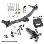 For 2018-2023 Chevrolet Traverse Trailer Hitch Tow PKG w/ 4-Flat Wiring Harness + Triple Ball Ball Mount 1-7/8" & 2" & 2-5/16" Trailer Balls w/ Tow Hook + Pin/Clip + Wiring Bracket By Reese Towpower
