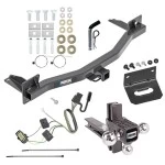 For 2018-2023 Buick Enclave Trailer Hitch Tow PKG w/ 4-Flat Wiring Harness + Adjustable Drop Rise Triple Ball Ball Mount 1-7/8" & 2" & 2-5/16" Trailer Balls + Pin/Clip + Wiring Bracket By Reese Towpower