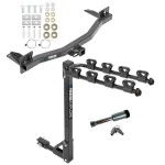 For 2018-2023 Chevrolet Traverse Trailer Hitch Tow PKG w/ 4 Bike Carrier Rack + Hitch Lock By Reese Towpower