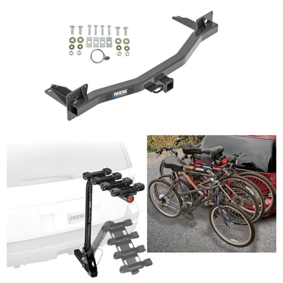 Trailer Hitch w/ 4 Bike Rack For 18-23 Chevy Traverse 24-25 Limited 18-24 Buick Enclave Approved for Recreational & Offroad Use Carrier for Adult Woman or Child Bicycles Foldable