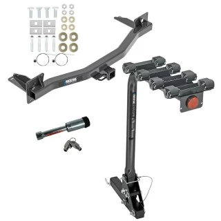 For 2018-2023 Chevrolet Traverse Trailer Hitch Tow PKG w/ 4 Bike Carrier Rack + Hitch Lock By Reese Towpower