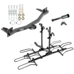 For 2018-2023 Buick Enclave Trailer Hitch Tow PKG w/ 4 Bike Plaform Style Carrier Rack + Hitch Lock By Reese Towpower