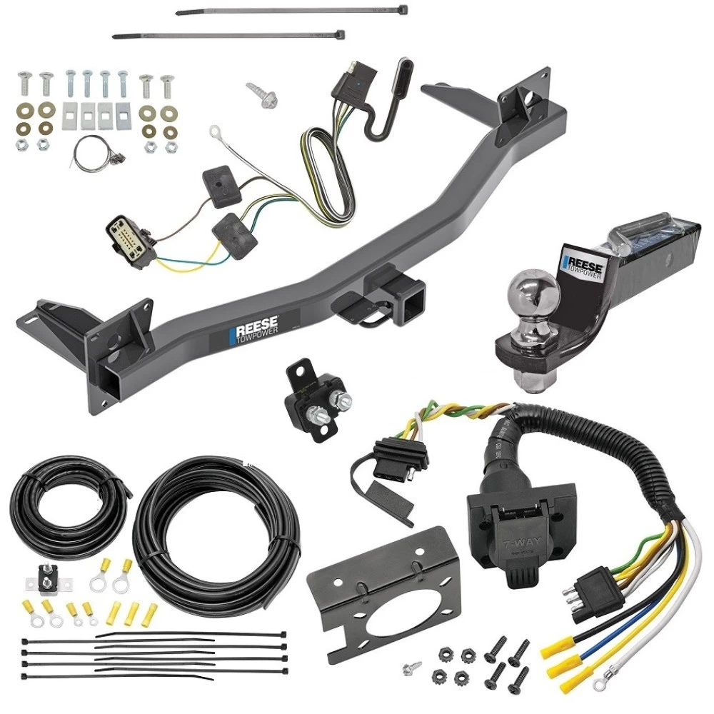 Trailer Hitch Tow Package w/ 7-Way RV Wiring For 18-23 Chevrolet Traverse 2024 Limited 18-24 Buick Enclave All Models w/ 2" Drop Mount 2" Ball Class 3 2" Receiver Reese