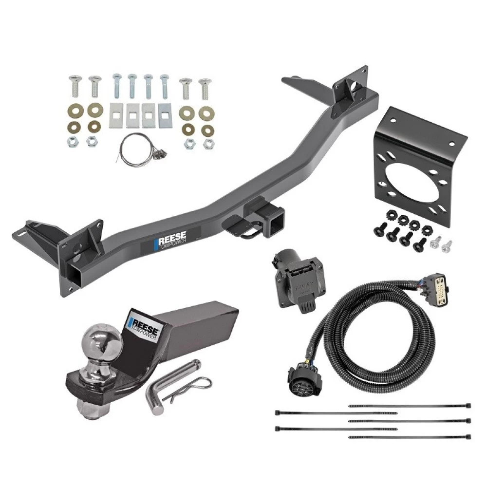 Reese Complete Tow Package For 18-23 Chevrolet Traverse 2024 Limited 18-24 Buick Enclave All Models w/ 7-Way RV Wiring Harness Kit 2" Ball and Mount Bracket 2" Receiver Class 3