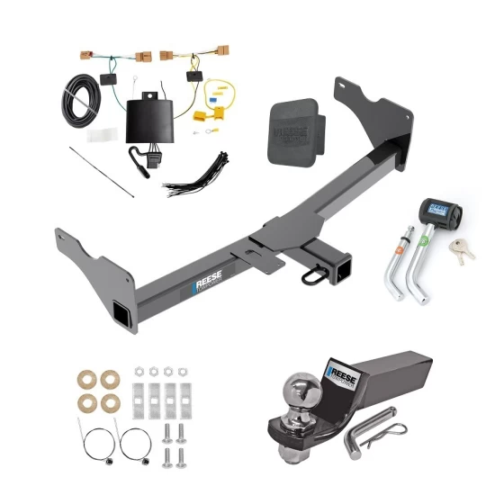 Custom Fit Trailer Hitch Wiring Harness (Plug & Play) 2" Drop Ball-Mount w/ Pin/Clip 2" Chrome Ball Security Lock Pin Rubber Hitch Plug Cover Installation Hardware Installation Instructions 84192 89532 21536 7054430 7000600 Reese Trailer To Reese Trailer Tow Hitch For 18-23 Volkswagen Tiguan Deluxe Package Wiring 2" Ball and Lock