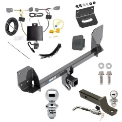 Ultimate Tow Package For 16-25 Volvo XC90 Recharge Trailer Hitch w/ Wiring 2" Drop Mount Dual 2" and 1-7/8" Ball Lock Bracket Cover 2" Receiver Reese
