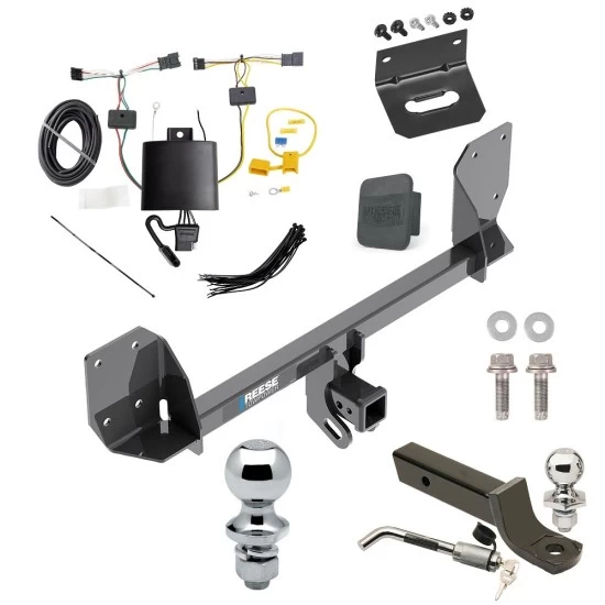 Ultimate Tow Package For 18-27 Volvo XC60 All Models Trailer Hitch w/ Wiring 2" Drop Mount Dual 2" and 1-7/8" Ball Lock Bracket Cover 2" Receiver Reese
