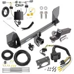 Trailer Hitch Tow Package w/ 7-Way RV Wiring For 16-25 Volvo XC90 Recharge w/ 2" Drop Mount 2" Ball Class 4 2" Receiver Reese