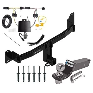 Custom Fit Trailer Hitch Wiring Harness (Plug & Play) 2" Drop Ball-Mount w/ Pin/Clip 2" Chrome Ball Installation Hardware Installation Instructions 84200 118789 21536 Reese Towpower Trailer Tow Hitch 18-23 BMW X2 Complete Package Wiring and Reese Trailer Tow Hitch For 18-23 BMW X2 Complete Package w/ Wiring and 2" Ball