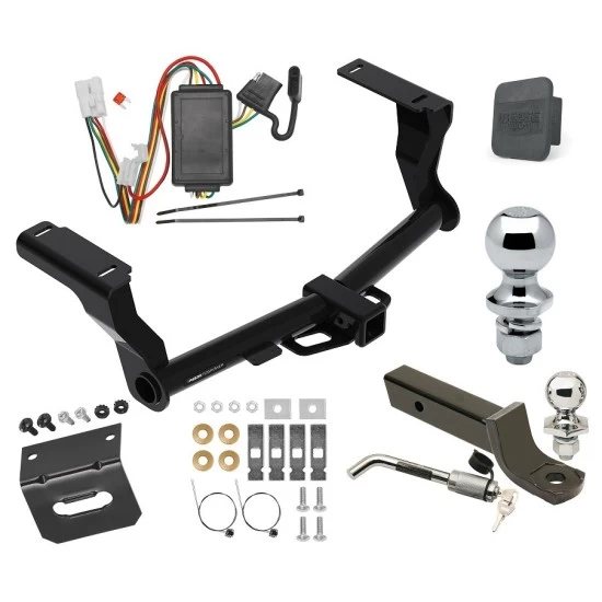 Ultimate Tow Package For 16-24 Subaru Crosstrek Except Hybrid Trailer Hitch w/ Wiring 2" Drop Mount Dual 2" and 1-7/8" Ball Lock Bracket Cover 2" Receiver Reese