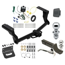 Ultimate Tow Package For 16-26 Subaru Crosstrek Hybrid Trailer Hitch w/ Wiring 2" Drop Mount Dual 2" and 1-7/8" Ball Lock Bracket Cover 2" Receiver Reese