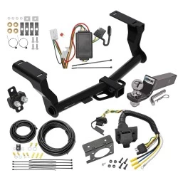 Trailer Hitch Tow Package w/ 7-Way RV Wiring For 16-26 Subaru Crosstrek Excluding Hybrid w/ 2" Drop Mount 2" Ball Class 3 2" Receiver Reese