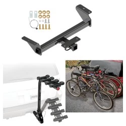 Trailer Hitch w/ 4 Bike Rack For 16-23 Toyota Tacoma Approved for Recreational & Offroad Use Carrier for Adult Woman or Child Bicycles Foldable