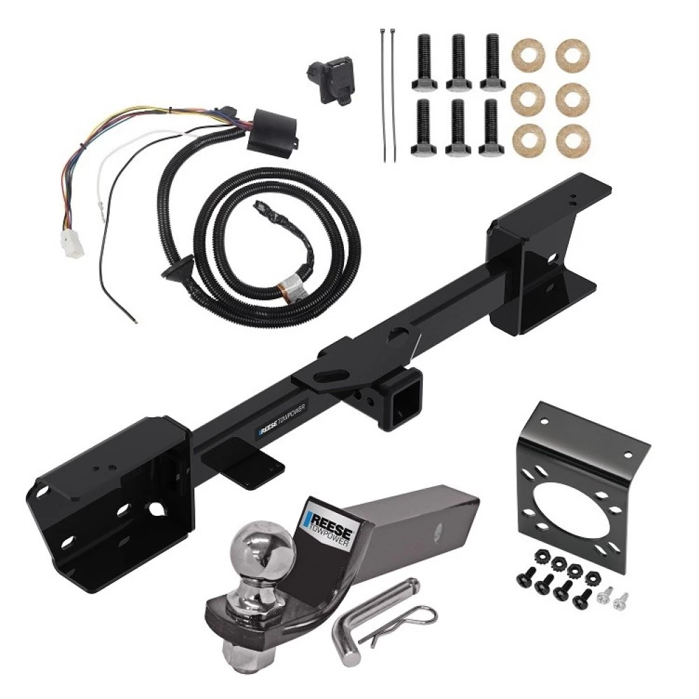 Trailer Hitch Tow Package w/ 7-Way RV Wiring For 19-27 Subaru Ascent All Models w/ 2" Drop Mount 2" Ball Class 3 2" Receiver Reese