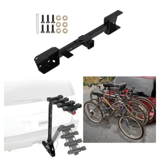 Trailer Hitch w/ 4 Bike Rack For 19-27 Subaru Ascent Approved for Recreational & Offroad Use Carrier for Adult Woman or Child Bicycles Foldable