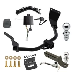 Ultimate Tow Package For 19-26 Acura RDX w/ +12V Power Provision Trailer Hitch w/ Wiring 2" Drop Mount Dual 2" and 1-7/8" Ball Lock Bracket Cover 2" Receiver Reese