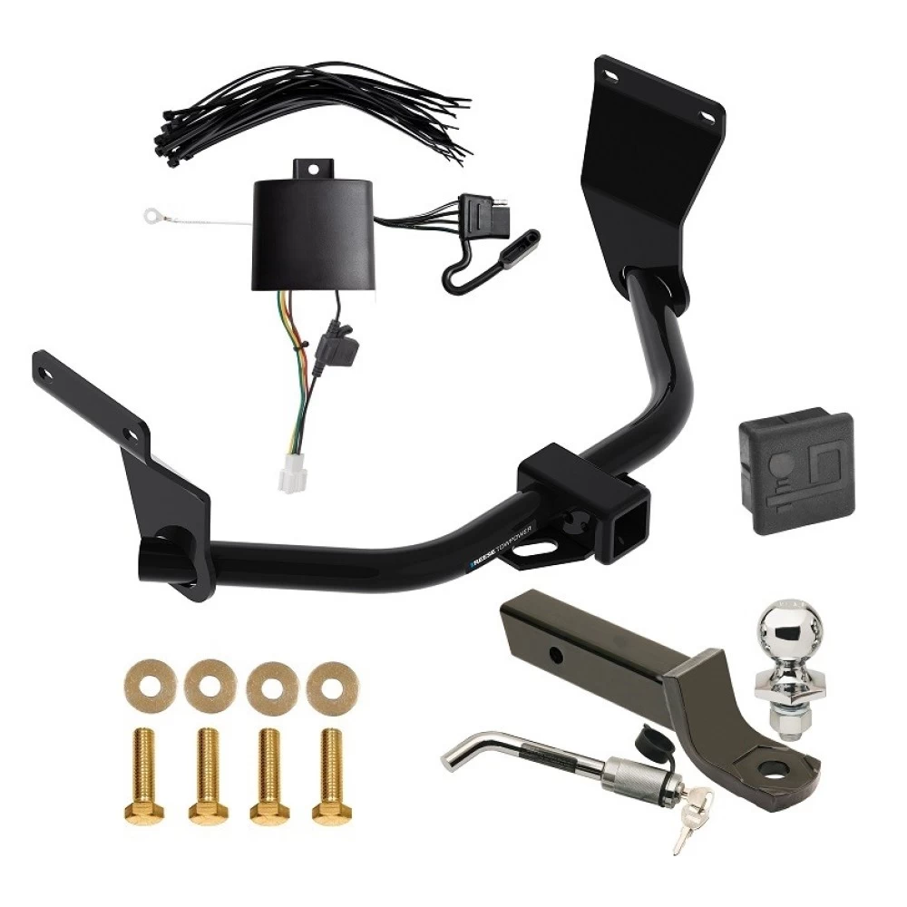 Reese Trailer Tow Hitch For 19-26 Acura RDX w/ +12V Power Provision Deluxe Package Wiring 2" Ball Mount and Lock