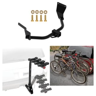Trailer Hitch w/ 4 Bike Rack For 19-26 Acura RDX Approved for Recreational & Offroad Use Carrier for Adult Woman or Child Bicycles Foldable