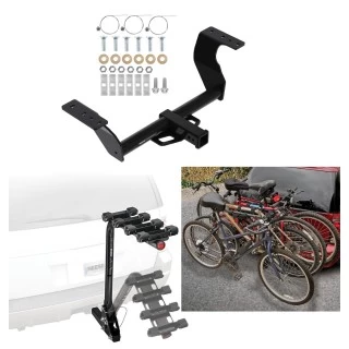 Trailer Hitch w/ 4 Bike Rack For 19-24 Subaru Forester 22-23 WRX Approved for Recreational & Offroad Use Carrier for Adult Woman or Child Bicycles Foldable