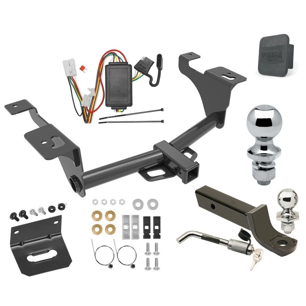 Ultimate Tow Package For 20-24 Subaru Outback Wagon Trailer Hitch w/ Wiring 2" Drop Mount Dual 2" and 1-7/8" Ball Lock Bracket Cover 2" Receiver Reese