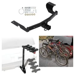 Trailer Hitch w/ 4 Bike Rack For 17-27 Honda CR-V Approved for Recreational & Offroad Use Carrier for Adult Woman or Child Bicycles Foldable