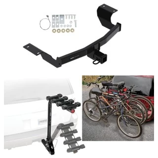 Trailer Hitch w/ 4 Bike Rack For 17-27 Honda CR-V Approved for Recreational & Offroad Use Carrier for Adult Woman or Child Bicycles Foldable