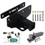 Custom Fit Trailer Hitch Wiring Harness (Plug & Play) 2" Drop Ball-Mount w/ Pin/Clip 2" Chrome Ball Installation Hardware Installation Instructions 84382 118416 21536 Reese Tow Package 07-17 Jeep Wrangler 2018 JK Except w/Right Hand Drive T Tow Package For 07-17 Jeep Wrangler 2018 JK Except w/Right Hand Drive Trailer Hitch w/ Wiring 2" Drop Mount 2" Ball 2" Receiver Reese