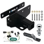 Reese Trailer Tow Hitch For 07-17 Jeep Wrangler 2018 Wrangler JK Except w/Right Hand Drive 2" Receiver Complete Package w/ Wiring and 1-7/8" Ball