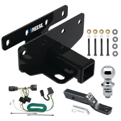 Reese Trailer Tow Hitch For 07-18 Jeep Wrangler JK All Models 2" Receiver Complete Package w/ Wiring and 1-7/8" Ball